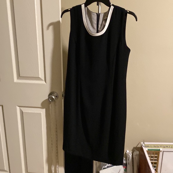 Black & White 2 pc Dress with Matching Jacket and Scarf Size 10P - Picture 3 of 6